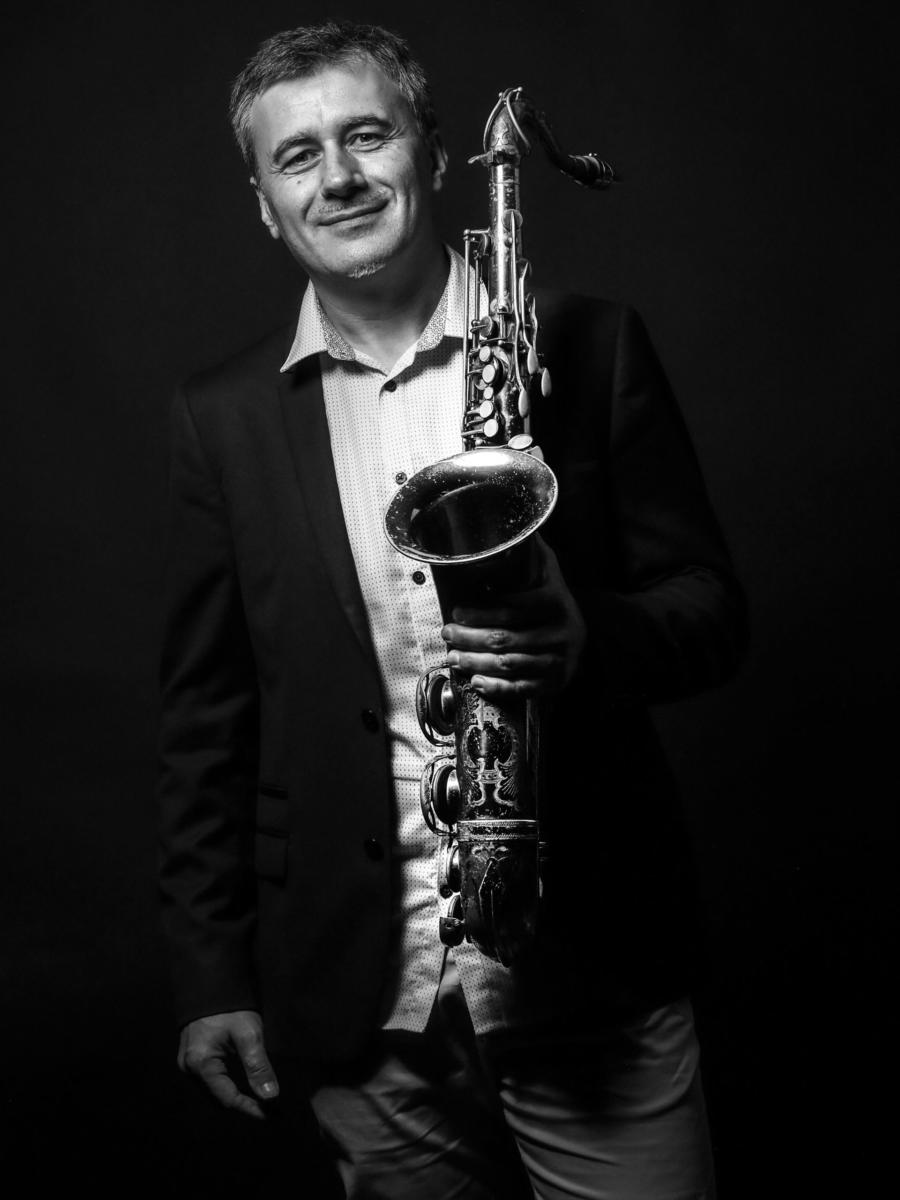 David Sauzay avec son saxophone